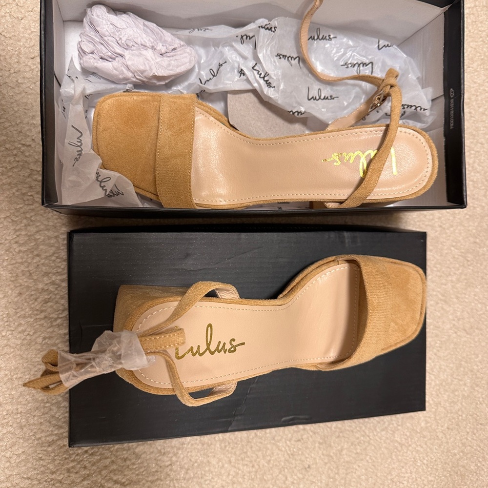 Lulu's Tan Heels Elegant Suede Design